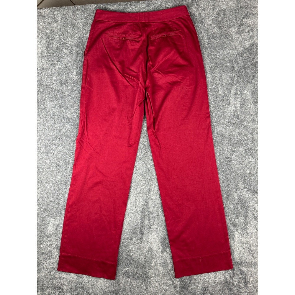 Vintage Y2K Merona Women's Red Stretch Straight Leg Dress Pants Size 4 Mid Rise - Picture 4 of 14
